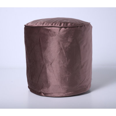 Pouf cylindrique en velours rose rosé, 16 po x 16 po x 16 po, et coussin de sol, limite de poids de 200 lb, nettoyage des taches, pouf rembourré de perles, carré de 16 po, rembourrage en velours