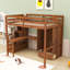 Lit mezzanine double avec bureau en L, garde-robe et station de charge intégrée, escalier-1550318