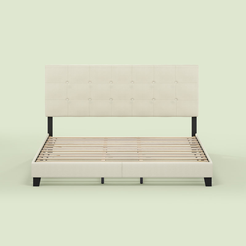 Magin Upholstered Platform Bed, King, Linen
