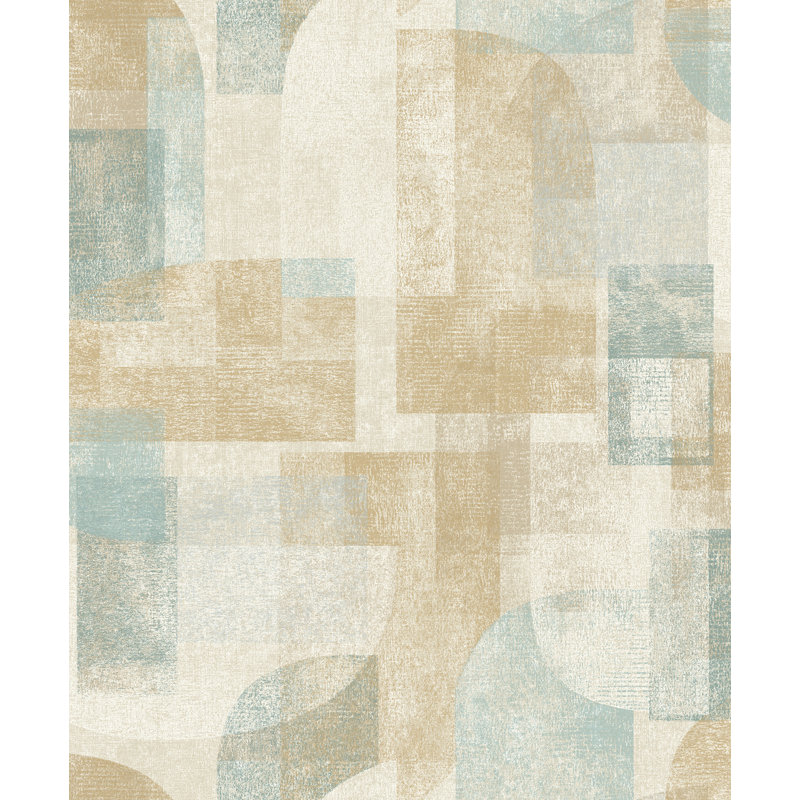 Papier peint géométrique Cassandra, Bleu