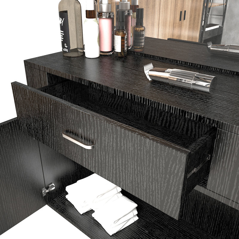 Annemie 26.8'' Wide Floating Vanity with Mirror, Black