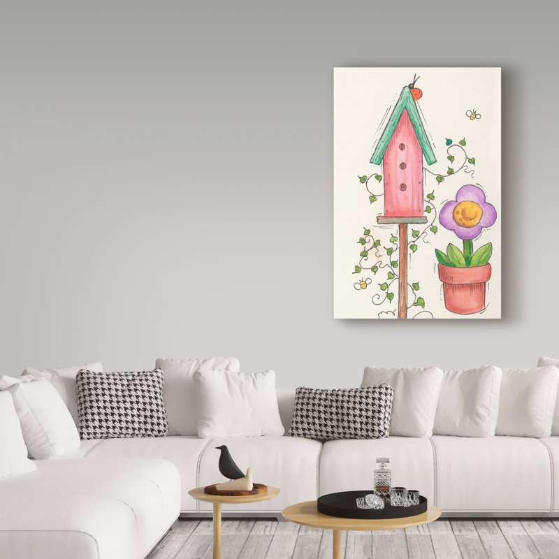 « nichoir rose », art sur toile, H 19 po x l 12 po x P 2 po