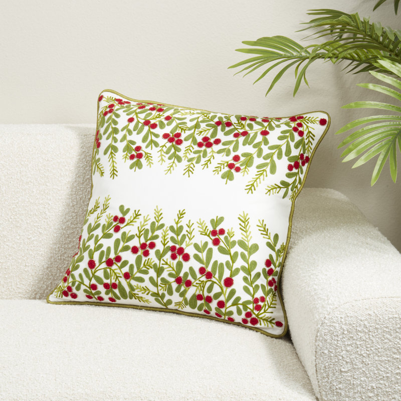Red Berry Throw Pillow Cover, Polyester