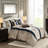 Navy King Bed With Comforter And Pillows Bedding - Delicate Details