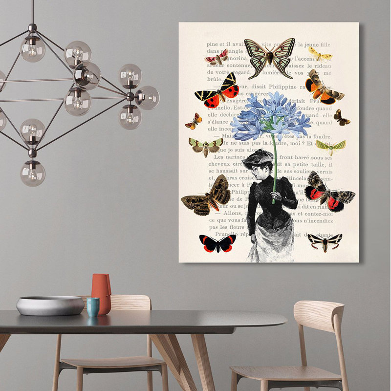 Lady Of Butterflies by Stef Lamanche - Wrapped Canvas Print, 70cm H x 50cm W x 4cm D
