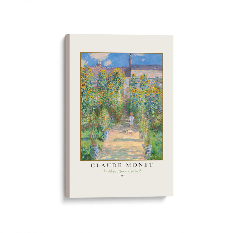 Le jardin de l'artiste par Monet, Toile tendue, H 18 po x l 12 po