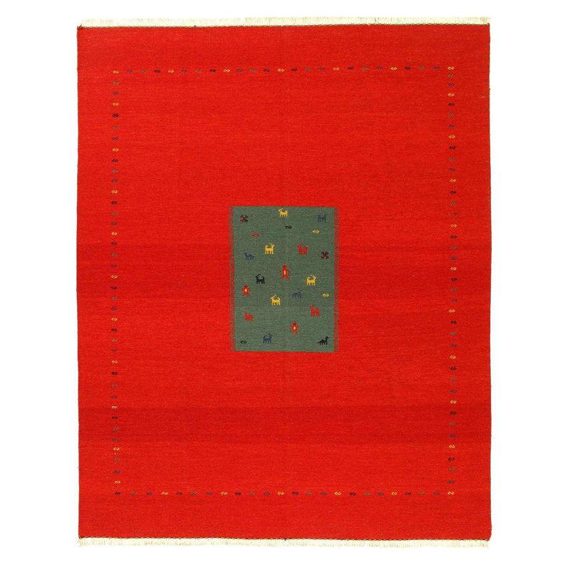 Geometric Area Rug in Red