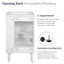 Meuble-lavabo de 20 po avec lavabo en céramique, ensemble de meuble-lavabo simple autoportant avec porte à fermeture douce, poignées en demi-lune chic, style français, blanc