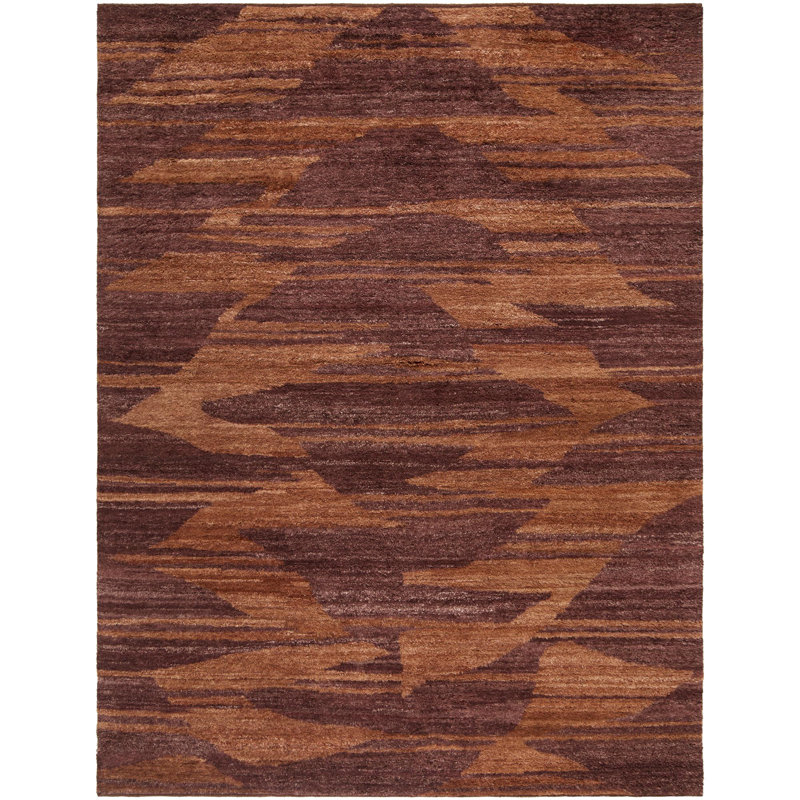 Herat Hand Knotted Wool Area Rug in Red, Rectangle 6' x 9'