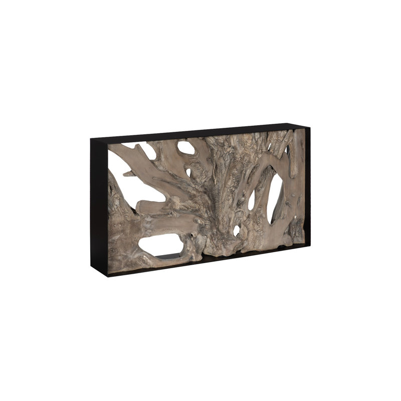 Console Cast Root Cast, résine, finition bois, H 34 po x l 60 po x P 12 po, Noir/gris