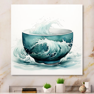 «Green Green Teacup Delight I», art mural chinois en métal