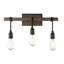 Eleesia 3-Light Dimmable Bronze/Brown Vanity Light