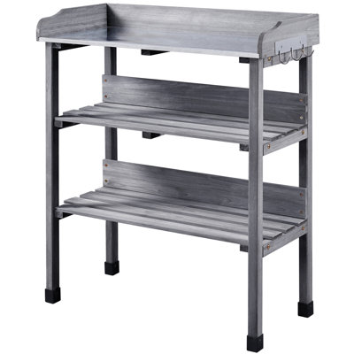 3-layer Outdoor Fir Wood Potting Bench
