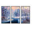 «Pastel Christmas Forest With River», peinture sur toile 3 pièces-2023531403-2023531402