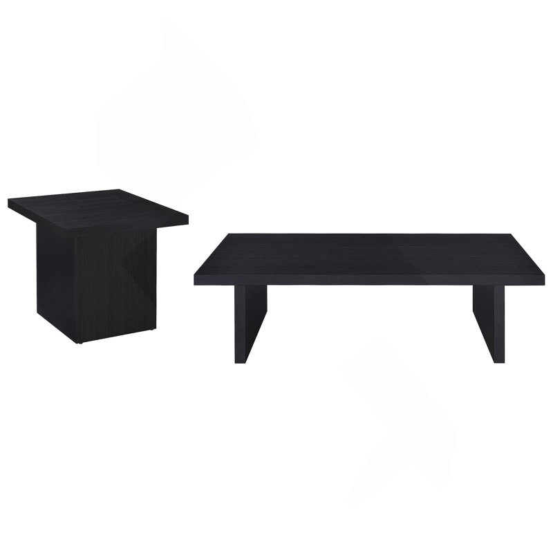 Ensemble de tables basses et de tables de bout noires 2 pièces Black