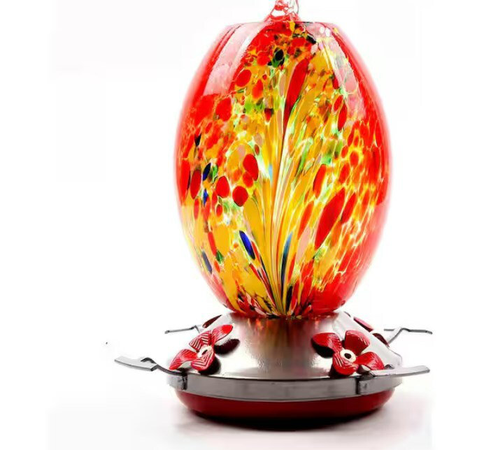 Bungalow Rose Arvle Glass Freestanding Hummingbird Feeder Wayfair