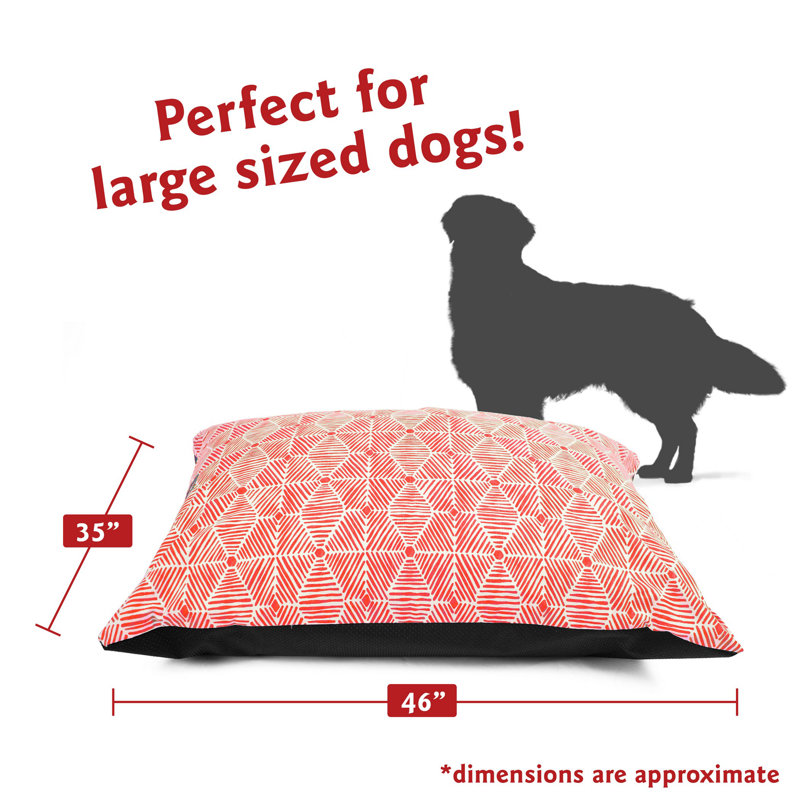Coussin Charlie, Rose / orange, Grand (l 46 po x P 35 po x H 4 po)
