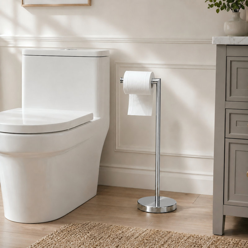 Porte-papier hygiénique sur pied Minimalist, Chrome poli