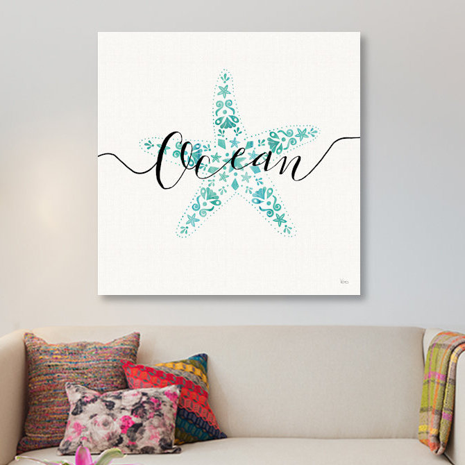 « sea charmes i », art textuel sur toile tendue, H 37 po x l 37 po x P 1,5 po, Toile tendue, Pas de tapis