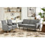 Modern Upholstered Living Room Set With Wooden Legs & Convertible Backrest-145362530-145362533