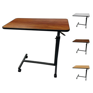 Rolling Medical Overbed Table with Wheels and Adjustable Height for Home and Hospital Use