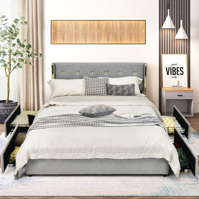 Thaxted Tufted Storage Platform Bed