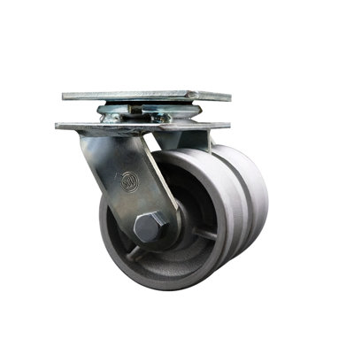4 Inch Dual V Groove Semi Steel Wheels Swivel Caster with Ball Bearing SCC