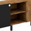 Mid Century Modern TV Stand With Storage Cabinets And Open Shelf-1942245142