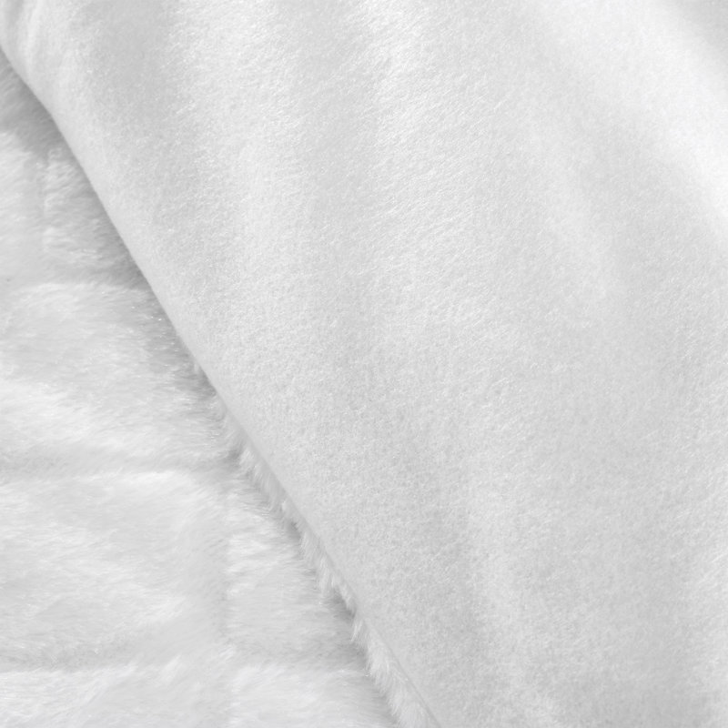 Cosy Diamond Faux Fur Duvet Cover Set, White, Single
