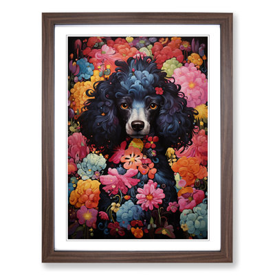 Poodle Expressionism - Single Picture Frame Print on Wood