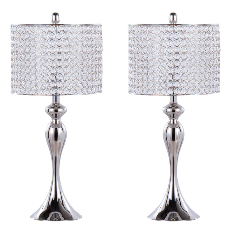 Kateryn 27" Metal Table Lamps with Crystal Accents