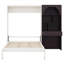 Lit escamotable avec armoire arquée, DEL intégrée, tiroir, cadre de lit mural pliable, plusieurs compartiments de présentation ouverts-133408619
