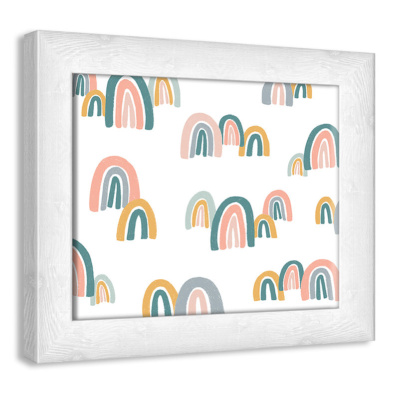 Décoration murale pour enfants, H 10 po x l 12 po x P 0,63 po, Encadré plat à grain de bois blanc