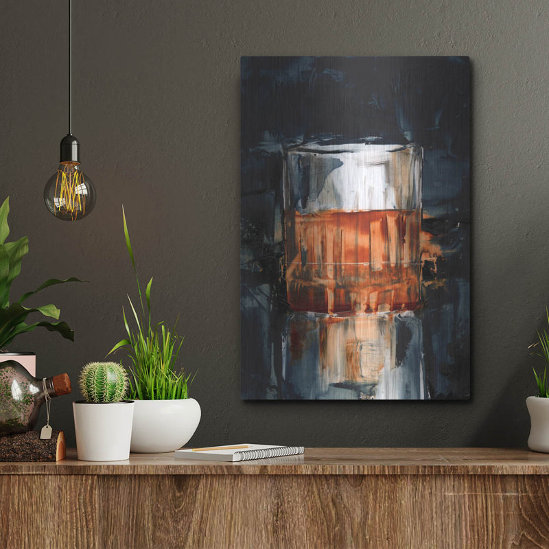 «Bourbon Glass 3» par Ethan Harper, art mural en métal, H 16 po x l 12 po