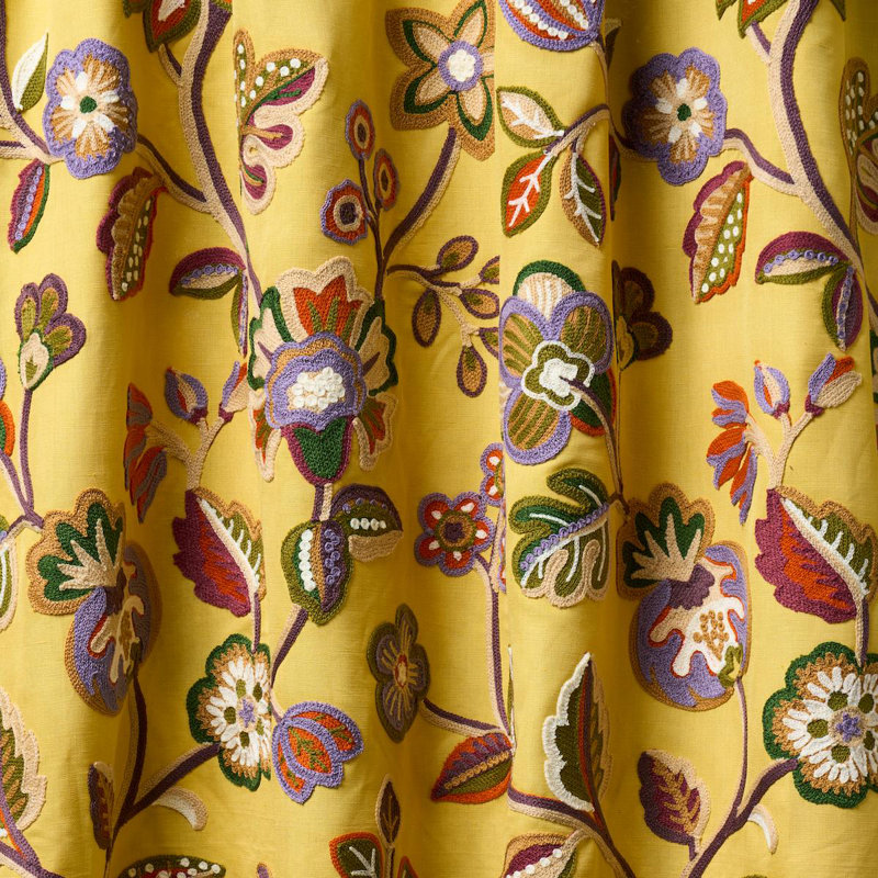 Loulou Embroidery Fabric, Marigold