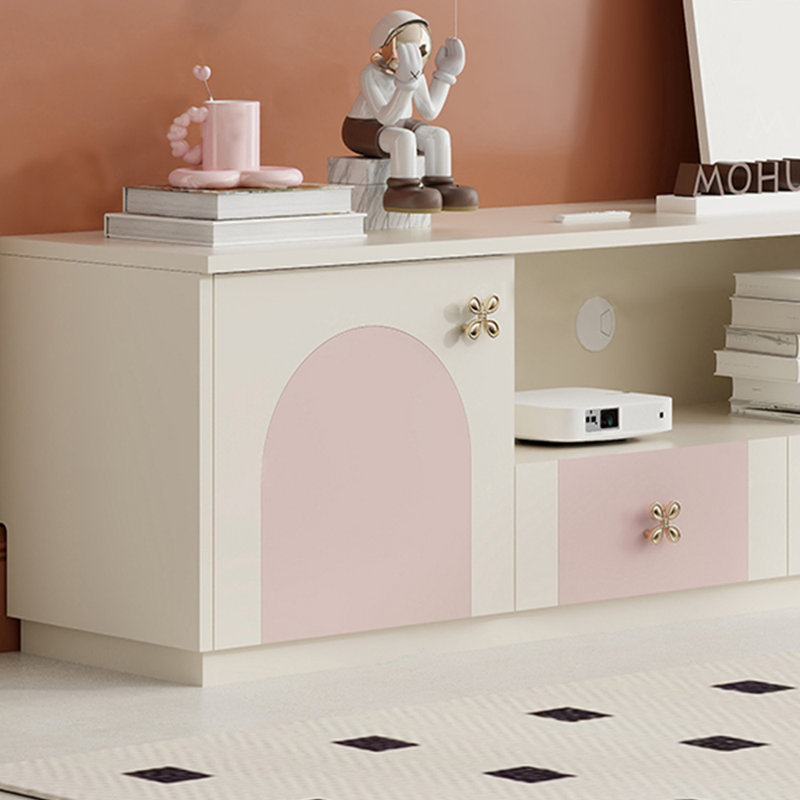 Meuble télé de salon de style italien, 70.87, Rose / crème
