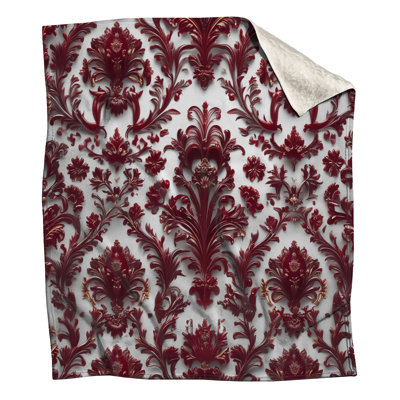 Ornate Red Damask Blankets