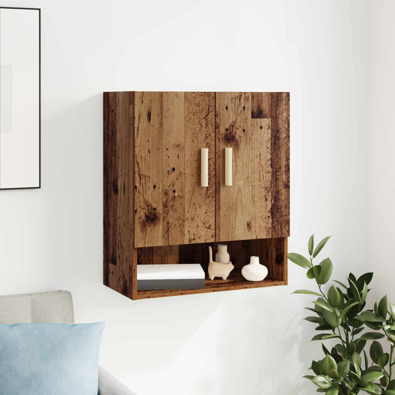 Engineered Wood Rectangle Accent Cabinet, Old Wood