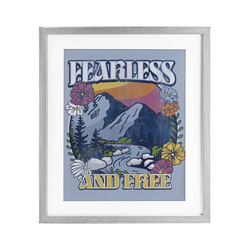 «Fearless And Free Mountains», reproduction encadrée sous verre, conception de Jedco Brands, Inc., H 16 po x l 13 po