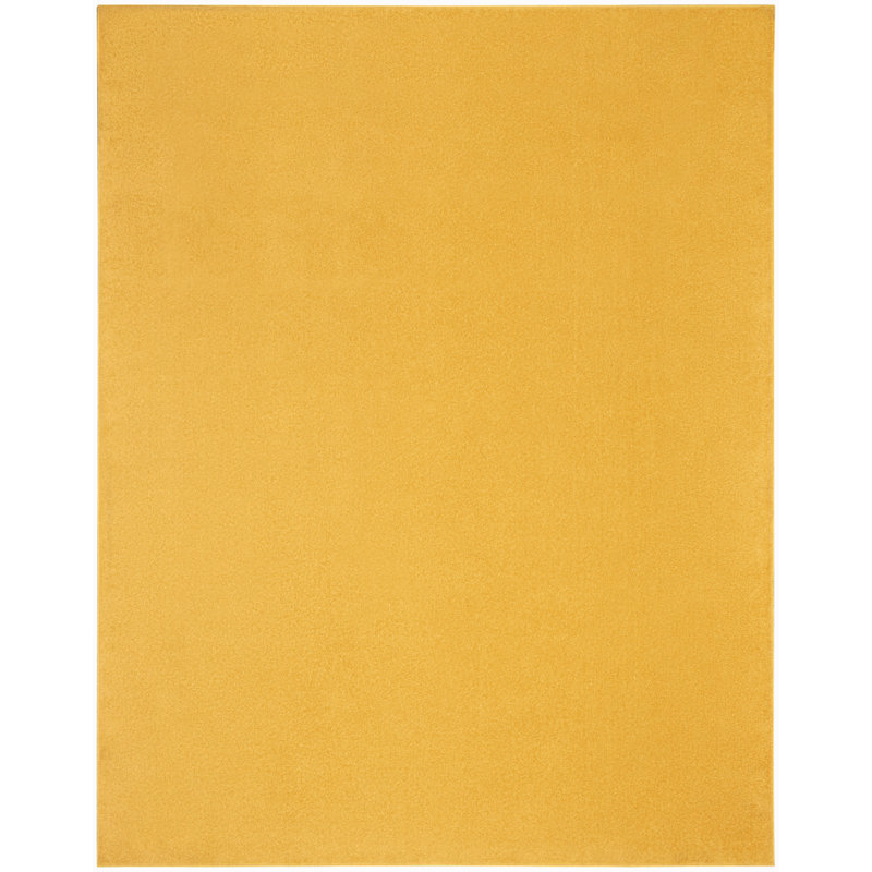 Tapis intérieur / extérieur jaune Nourison Essentials, Rectangle 9 pi x 12 pi
