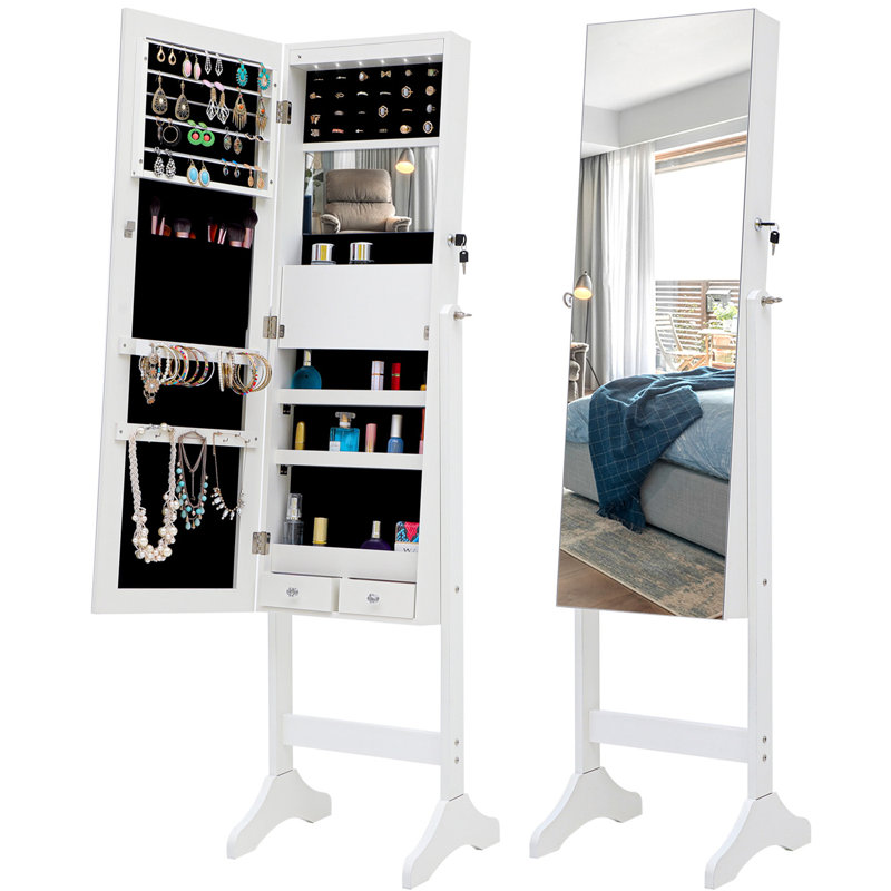 Elrod 15.8'' Wide Jewelry Armoire, White, Manufactured Wood