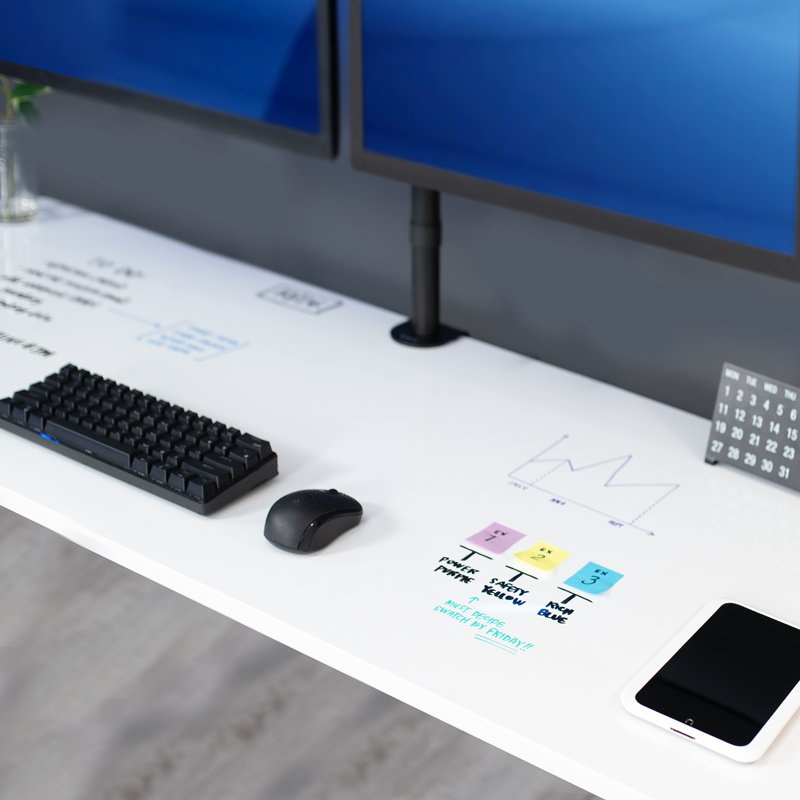Universal Table Top for Sit to Stand Desk Frames, Whiteboard, 1-Piece, 60" x 24"