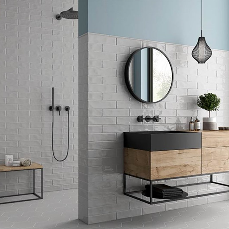 3" x 12" Porcelain Stone Look Wall & Floor Tile, Blanco Glossy