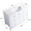 Meuble-lavabo de 48 po en céramique blanche avec armoire de rangement abondante avec 4 portes à fermeture douce et 2 tiroirs en bois massif robuste pour un entretien facile-279216481