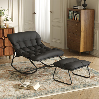  Chaise berçante surdimensionnée avec repose-pieds