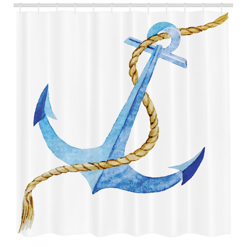 Ensemble de rideau de douche et crochets Anchor, H 75 po x l 69 po