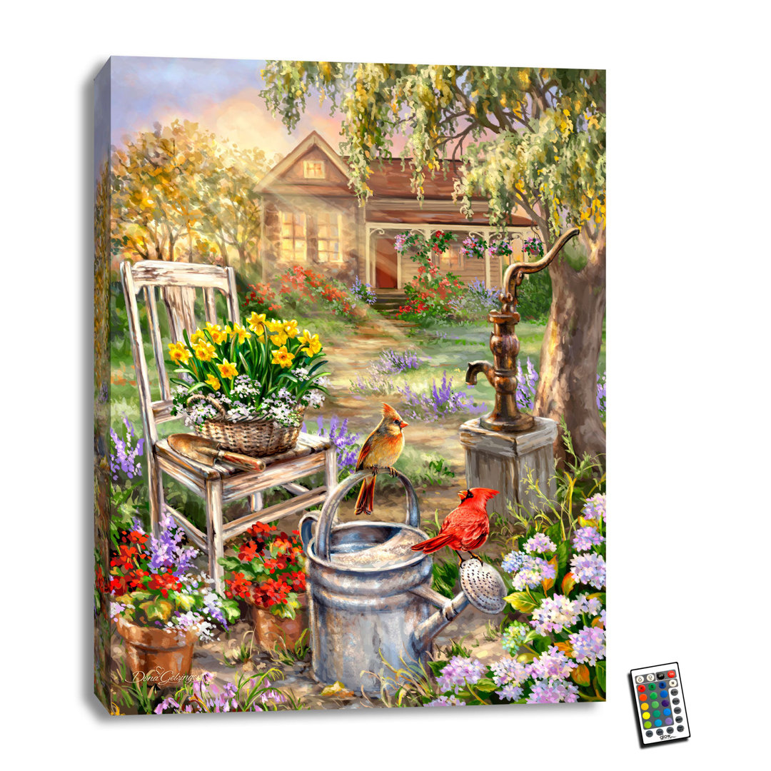 Spring Song 18x24 Fully Illuminated ColorChange LED Print Glow Decor