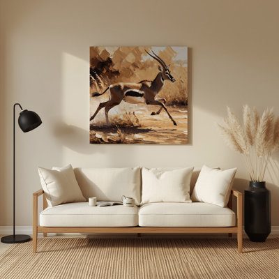 Wildlife Thomsons Gazelle Brown Metal Wall Art