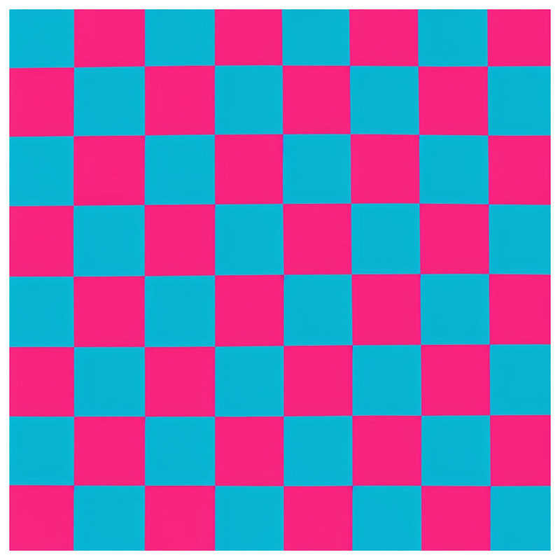 Tapisserie murale à carreaux rose et bleu, 68in H x80in W with 4 Grommets