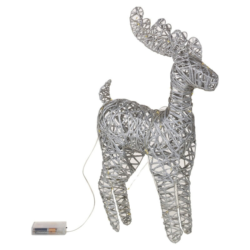 Christmas Decorative Accent, 37cm H x 10cm W x 27cm D, Metallic Silver